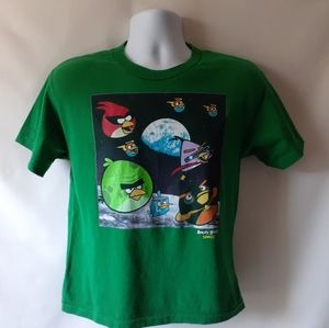 Angry Birds in space boys green short-sleeve T